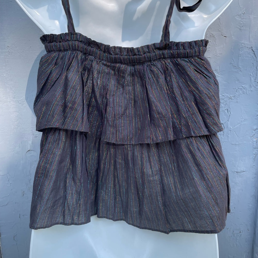 Rebecca Taylor La Vie metallic stripe tank, size xs