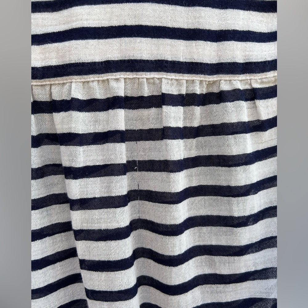 J Crew navy/ white sleeveless striped top, size 12