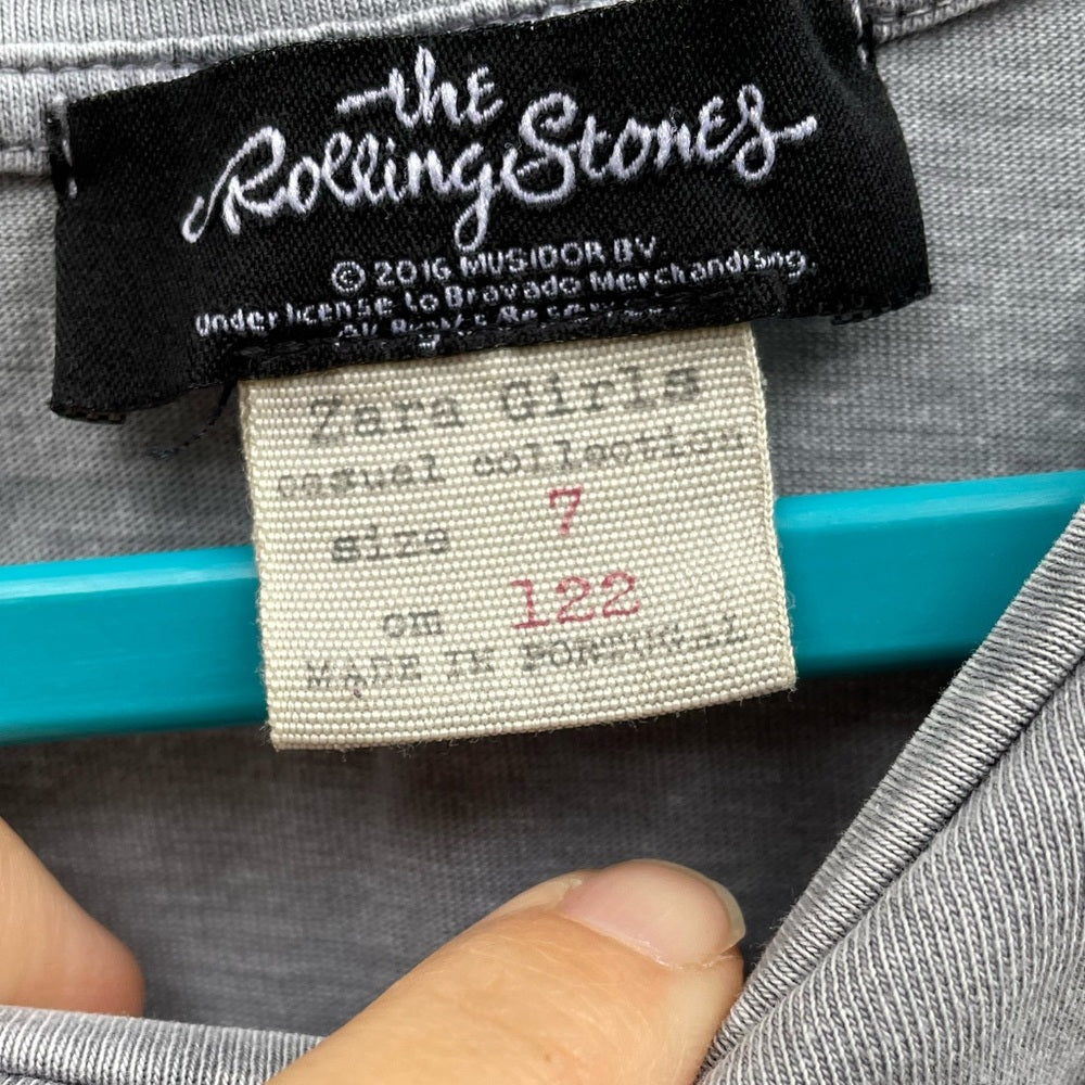 Zara Girls Rolling Stones Graphic Band T-Shirt, size 7