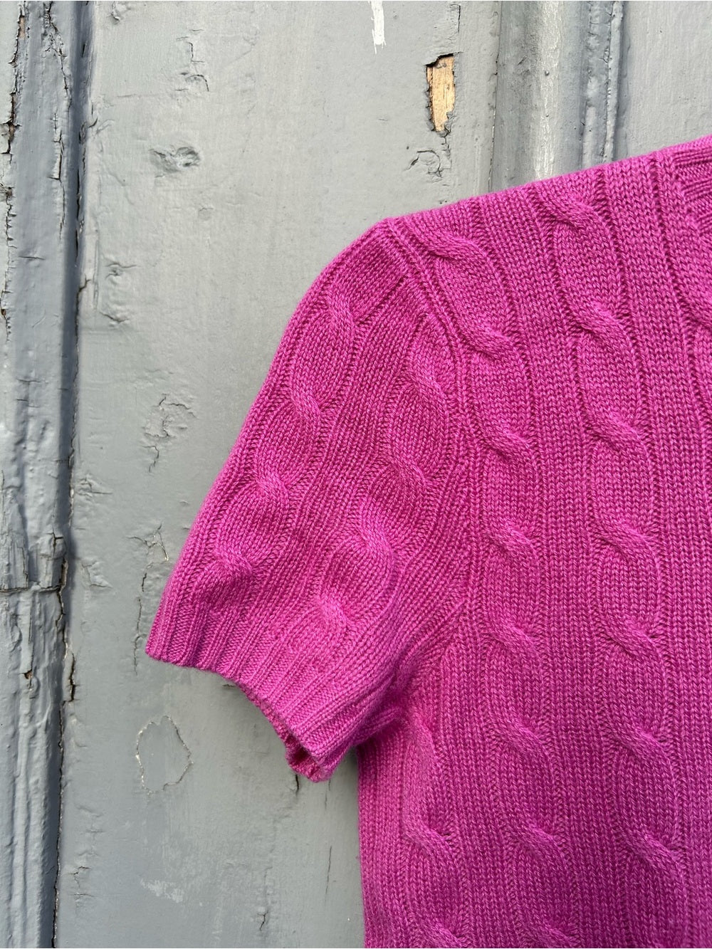 Polo Ralph Lauren Cashmere Short Sleeve Cable Knit Tee, size Small