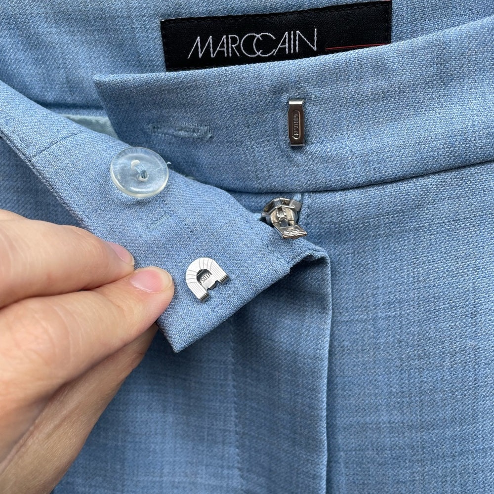 Marc Cain Blue Wool Blend Crop Trousers, size “N2” (US6)