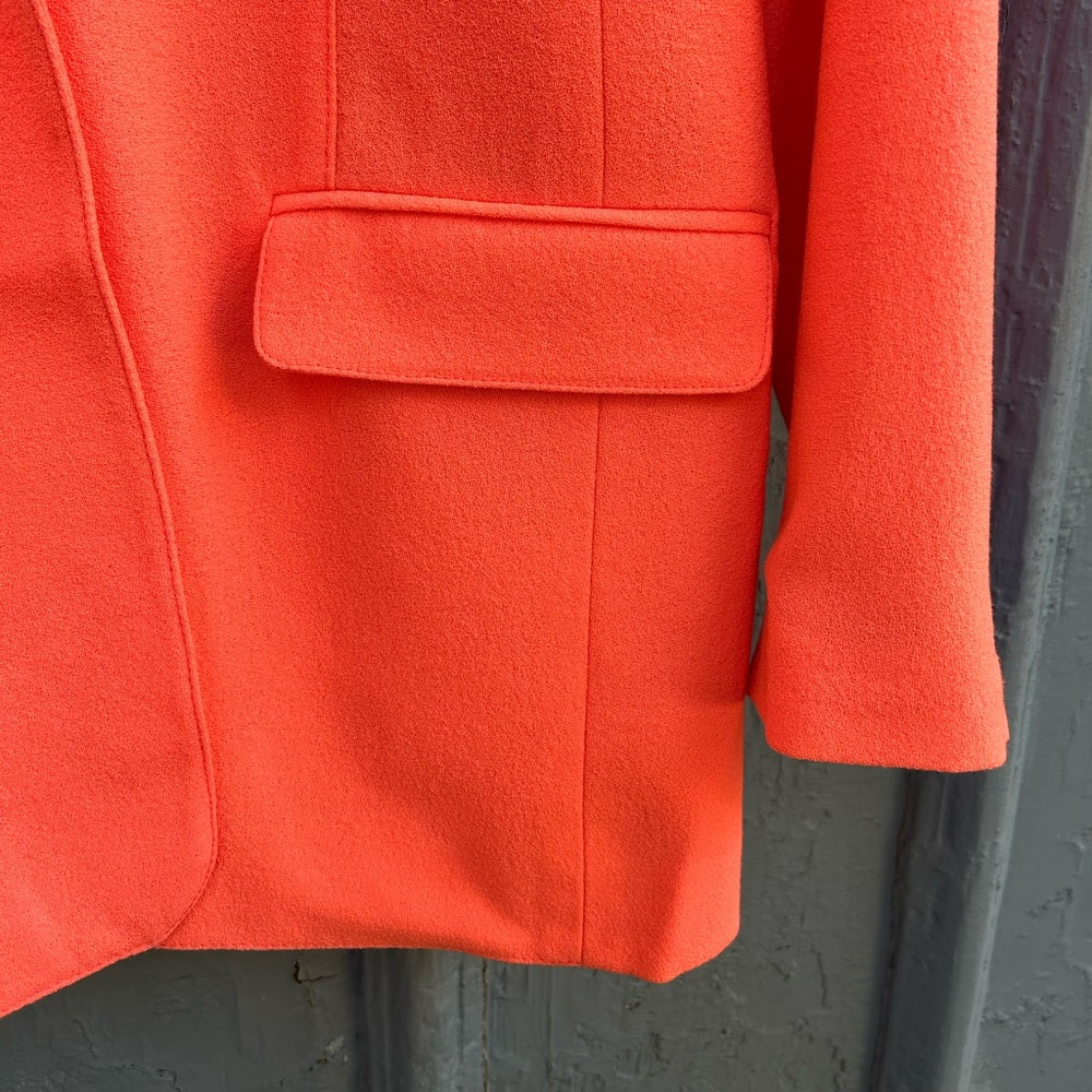Smythe Single Button Long Line Blazer, Neon Tangerine, size 14 (fits like a 10)