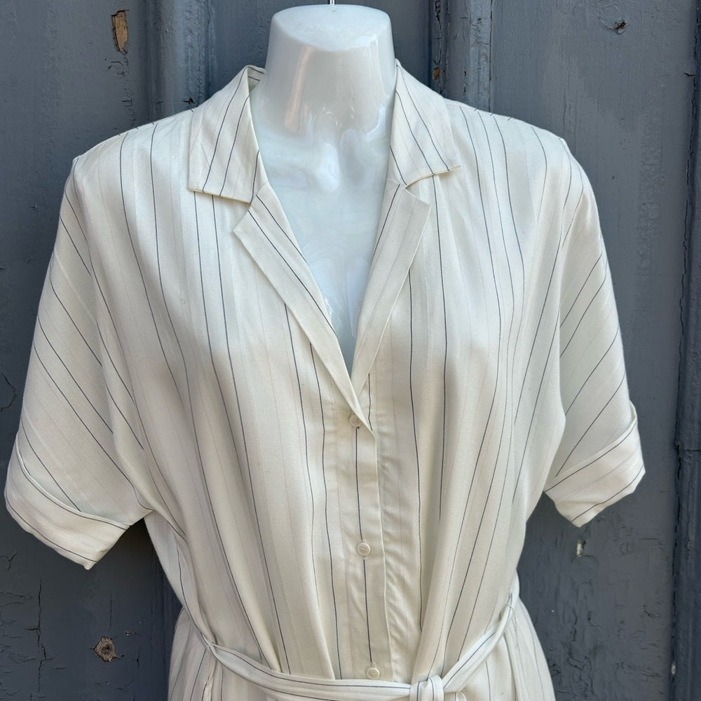 Gentle Fawn belted verticle stripe dress, size M