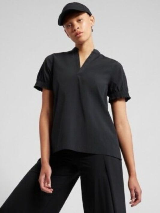 Athleta Black Levitate Poplin Tee, size Large