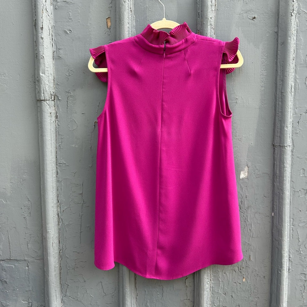 Co collection pink ruffle collar blouse, size S