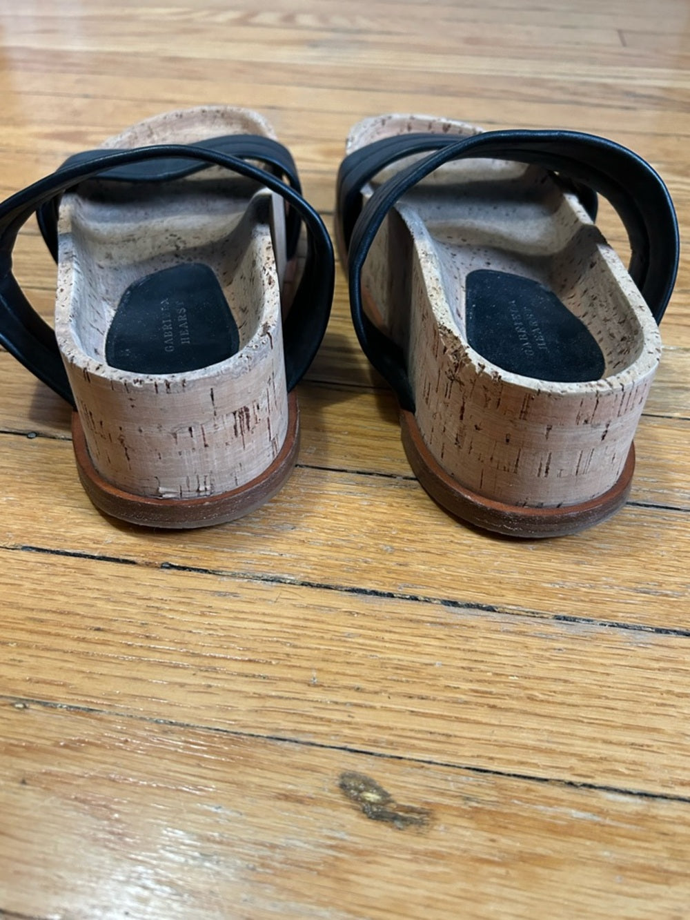 Gabriella Hearst Black Striker Sandals, size 38.5