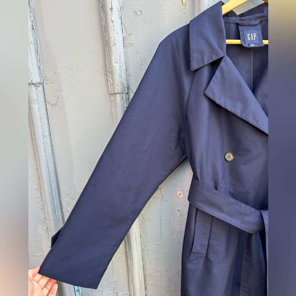 Gap Navy Icon trench coat, size M