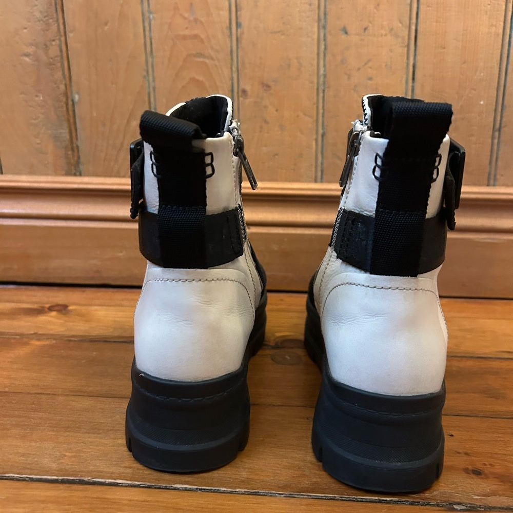 Ugg White Sid Combat Boots, size 7