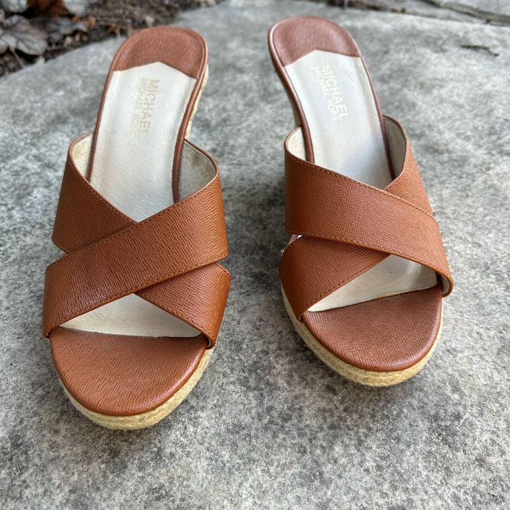 Michael Kors Wedge Espadrille Sandals, BNWOT, size 10