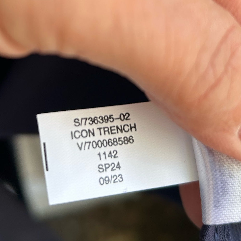 Gap Navy Icon trench coat, size M