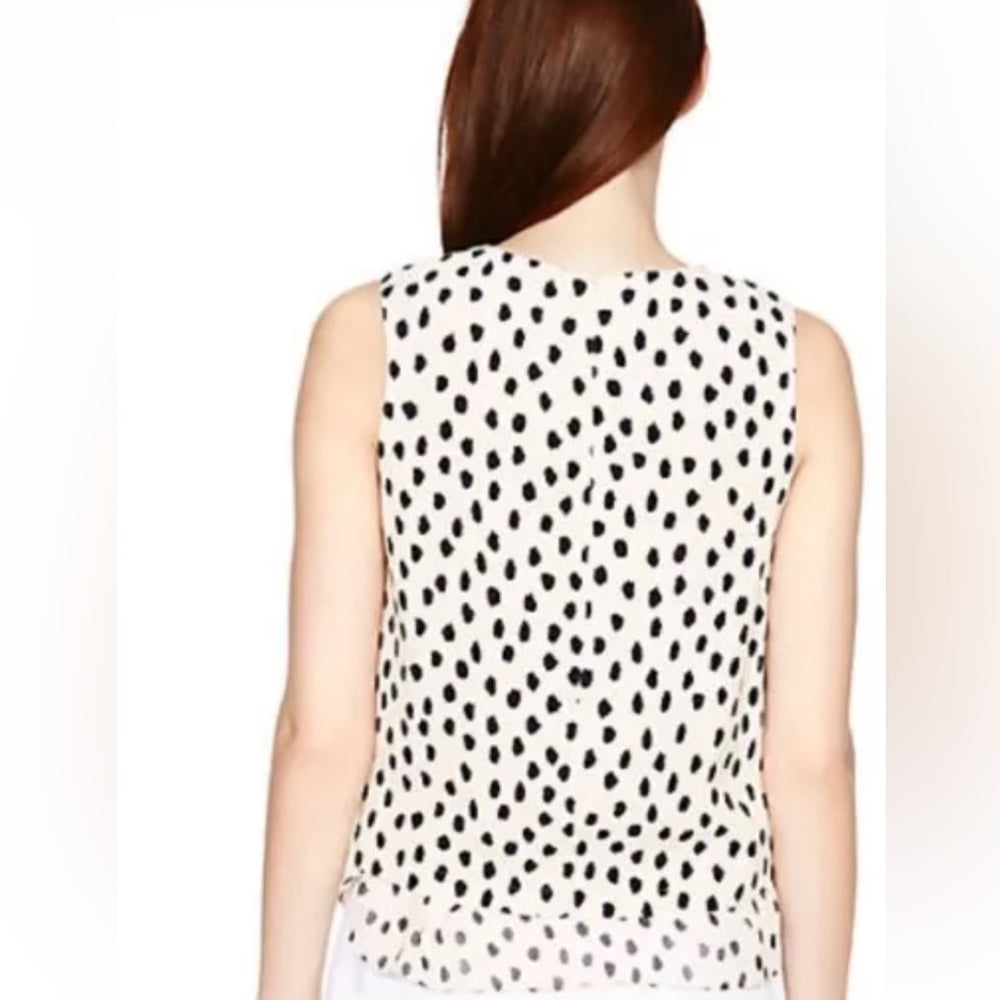 Kate Spade Leopard Dot Silk Blouse, BNWT, size Large