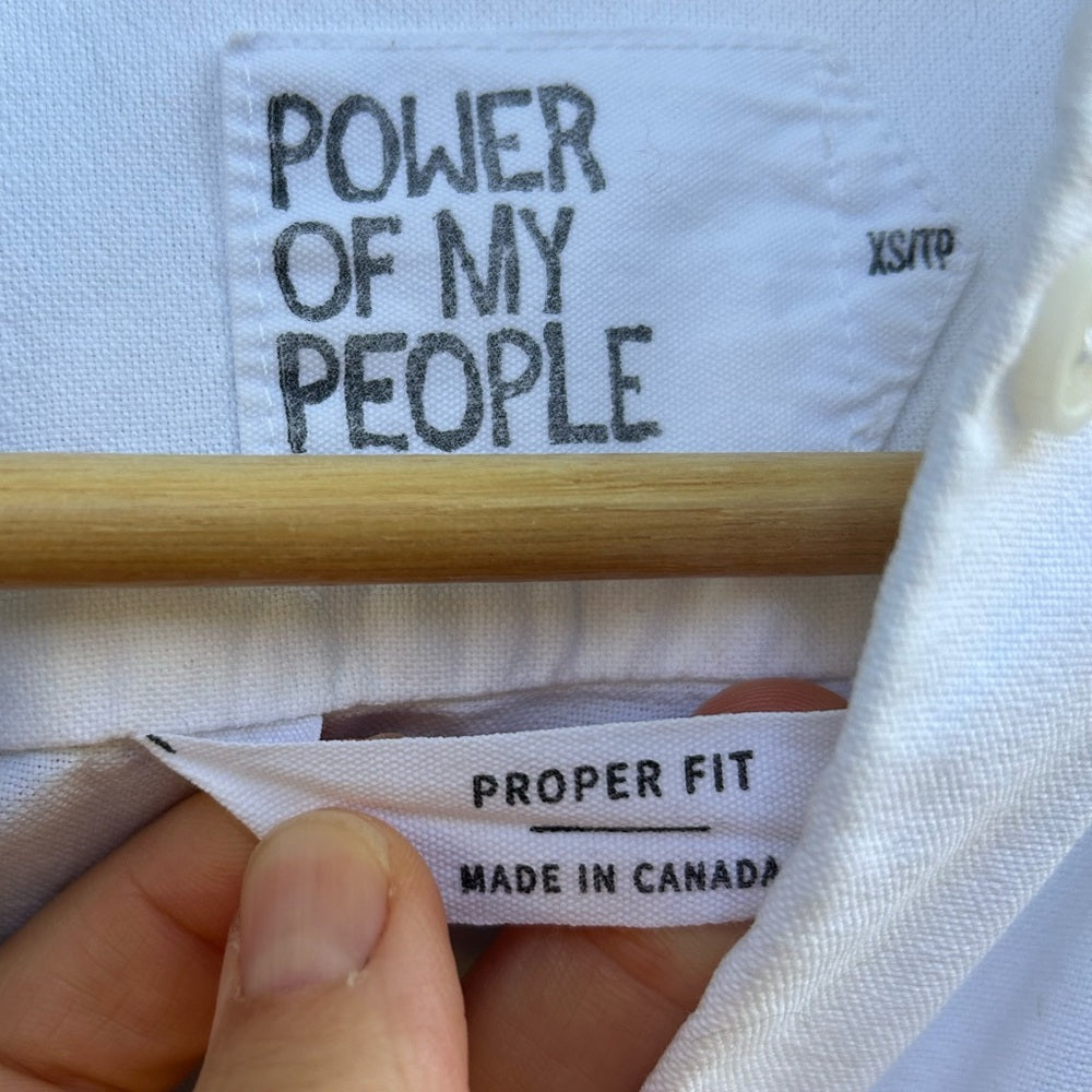 Power of my People The Tailor - Proper Fit - White Oxford, size XS