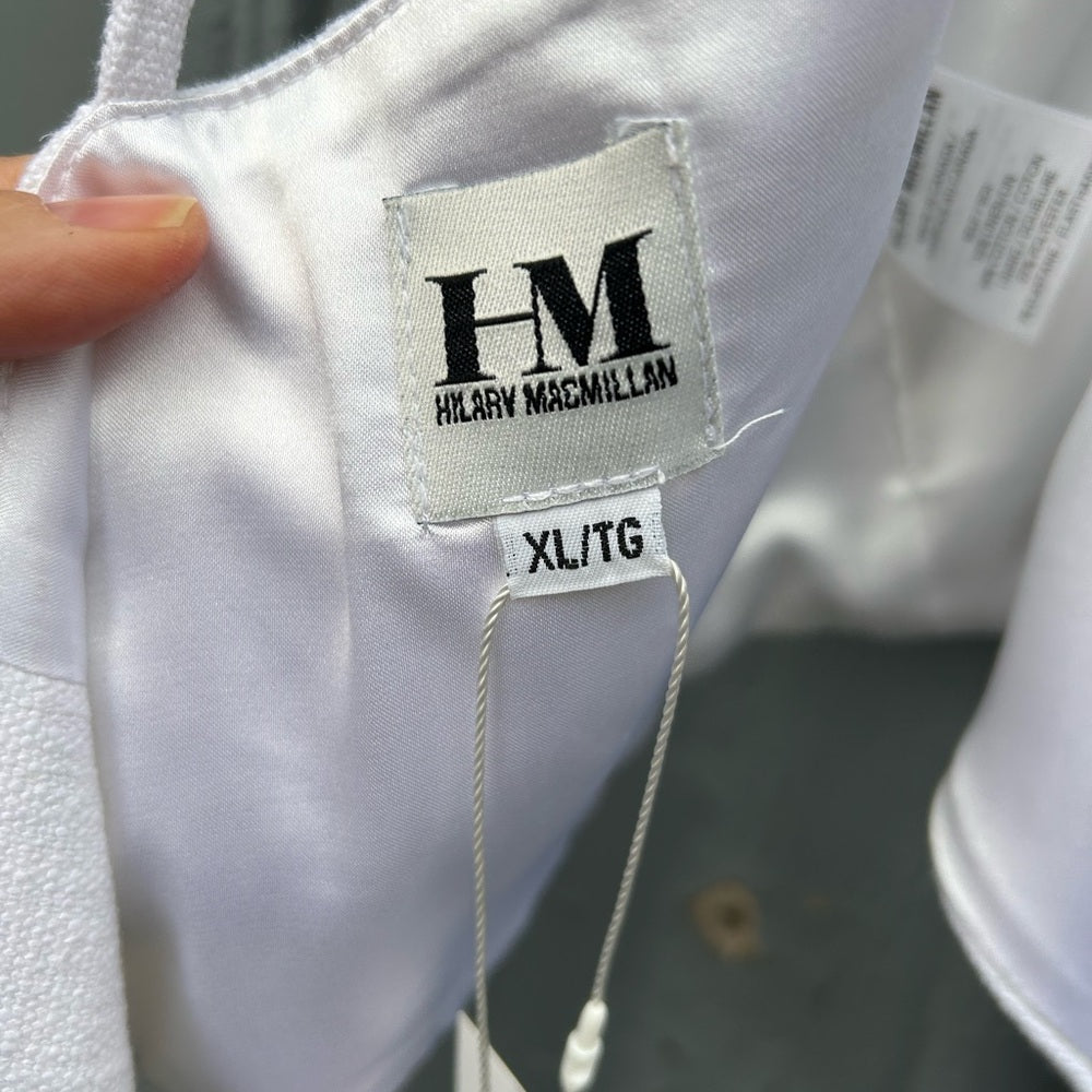 Hilary MacMillan White Linen Blend Handkerchief Tie Tank, BNWT, XL