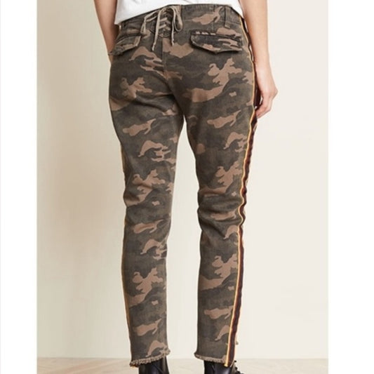 Pam & Gela Camo Side Stripe Pant in Army, size 27