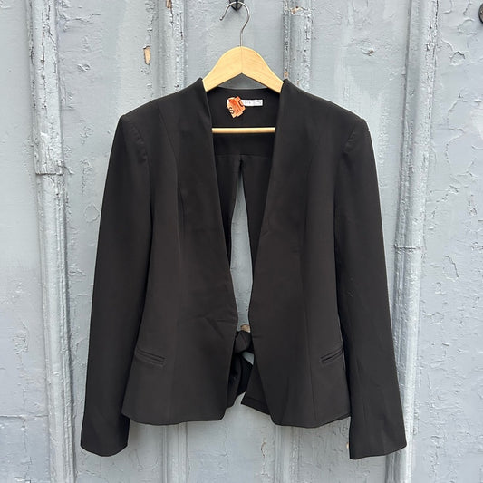 Pink Stitch Black Tie black blazer, size 8