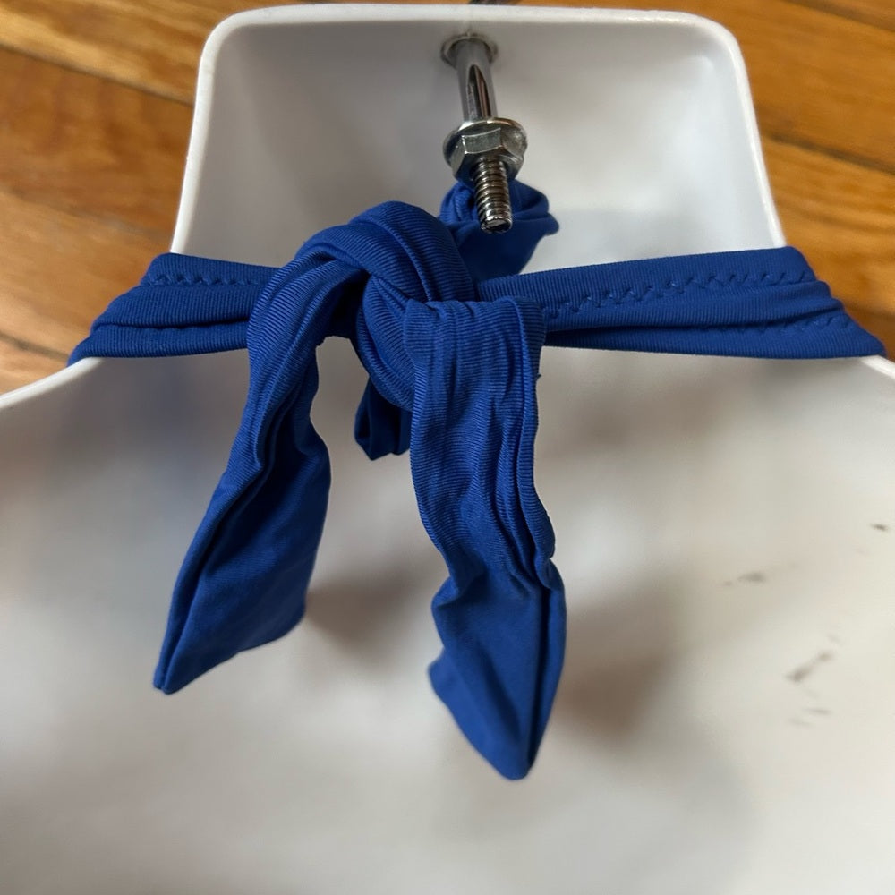 J Crew Blue Ruched One Piece, size 8
