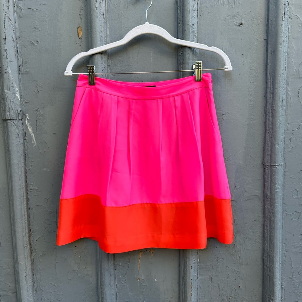 J.  Crew Barbie Pink & Red Flare Skirt, size 0