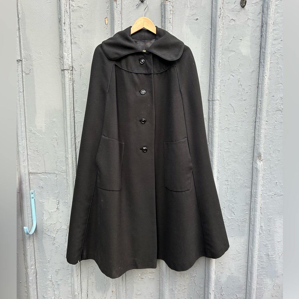 Vintage Canadian Wool Cape Coat, OS