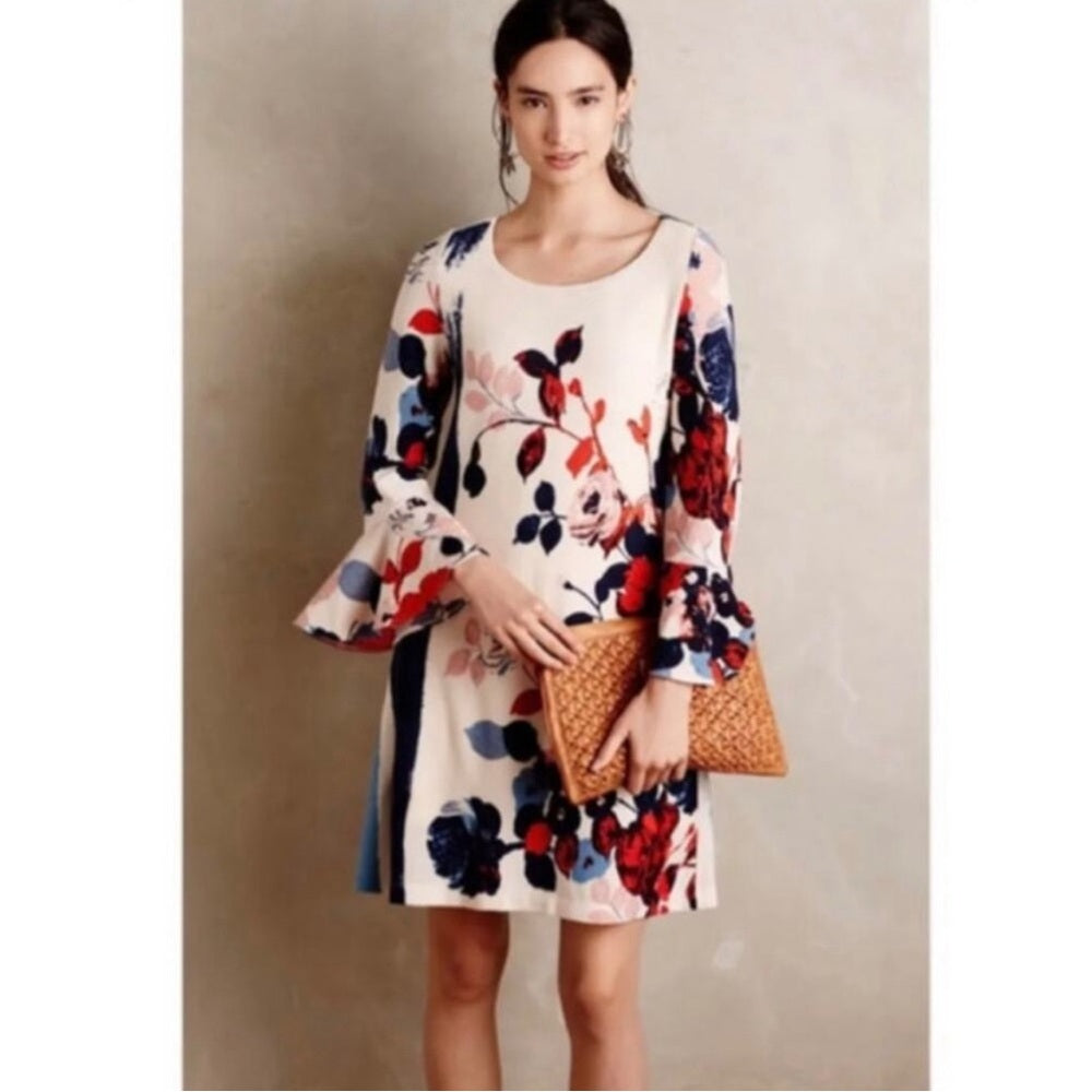 Maeve Anthousia Knit Floral Swing Dress, Small