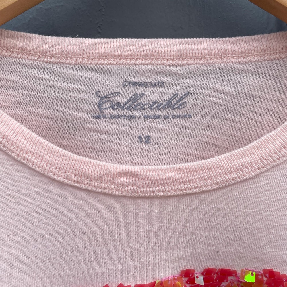 Crew Cuts Cotton Watermelon sequin T-Shirt, size 12