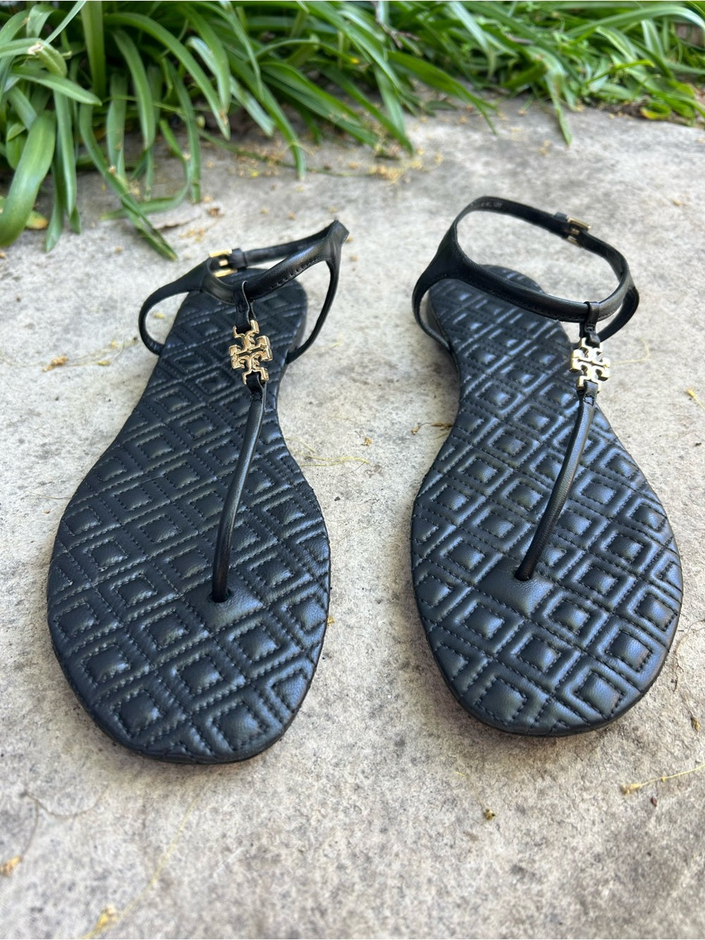 Tory Burch Marion Quilted Sole Sandal, Size 10