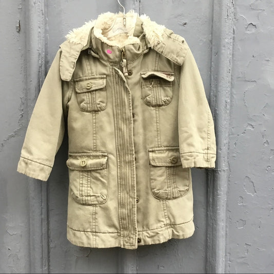 Gap Jeans toddler furry army parka, size 3T