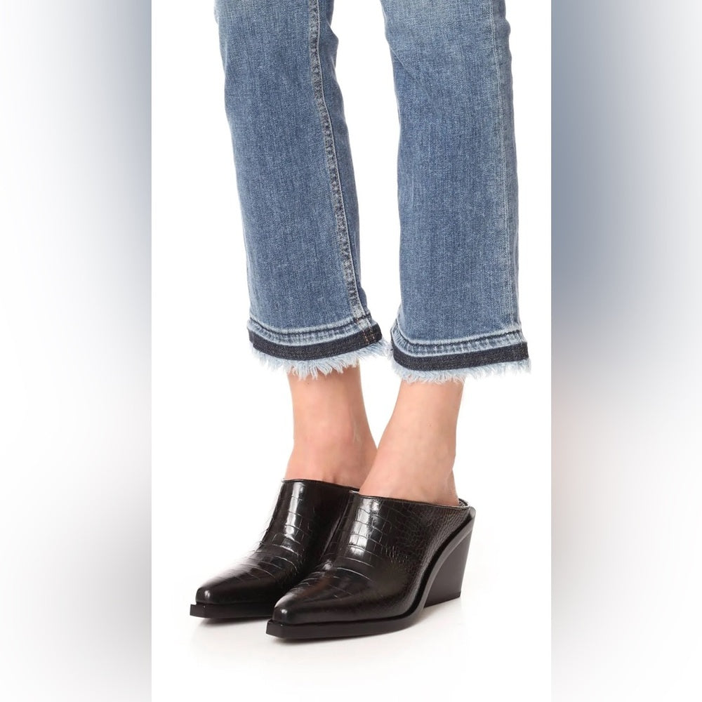 rag & bone Santiago snakeskin slide boots, size 38