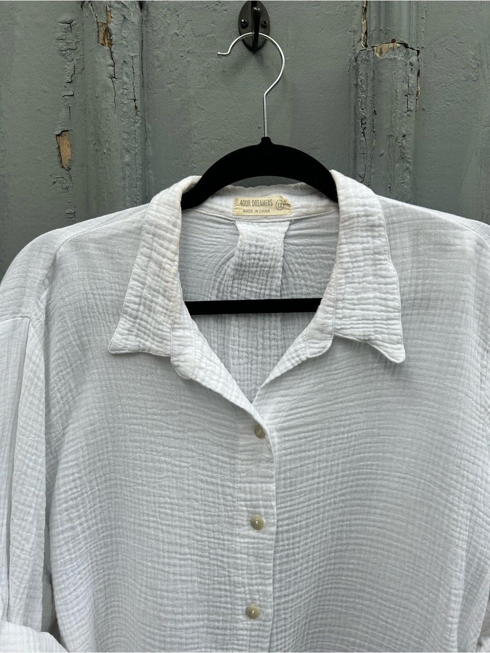 4our Dreamers textured cotton gauze blouse, size 1X