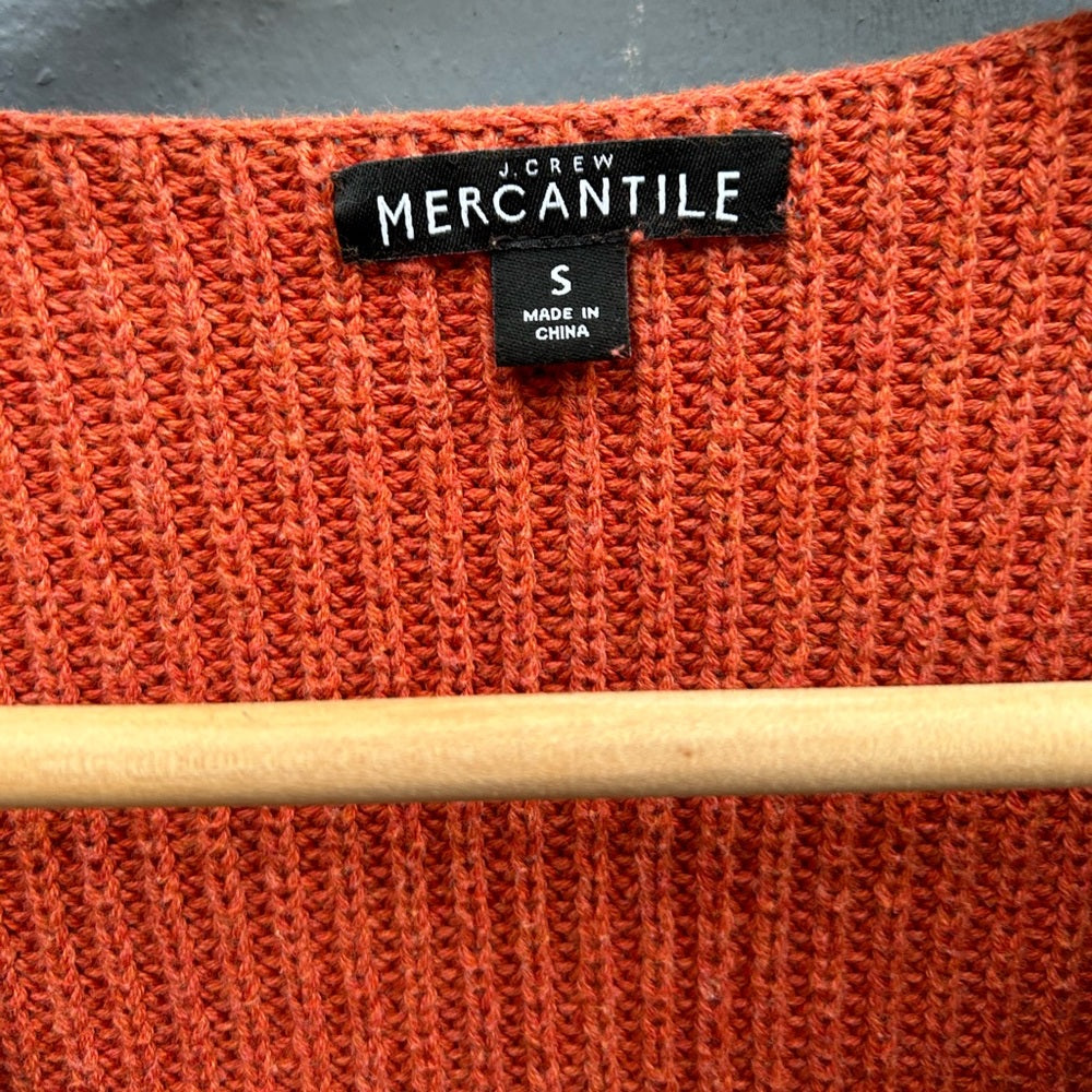 J. Crew Mercantile Orange Cotton V Neck, size Small