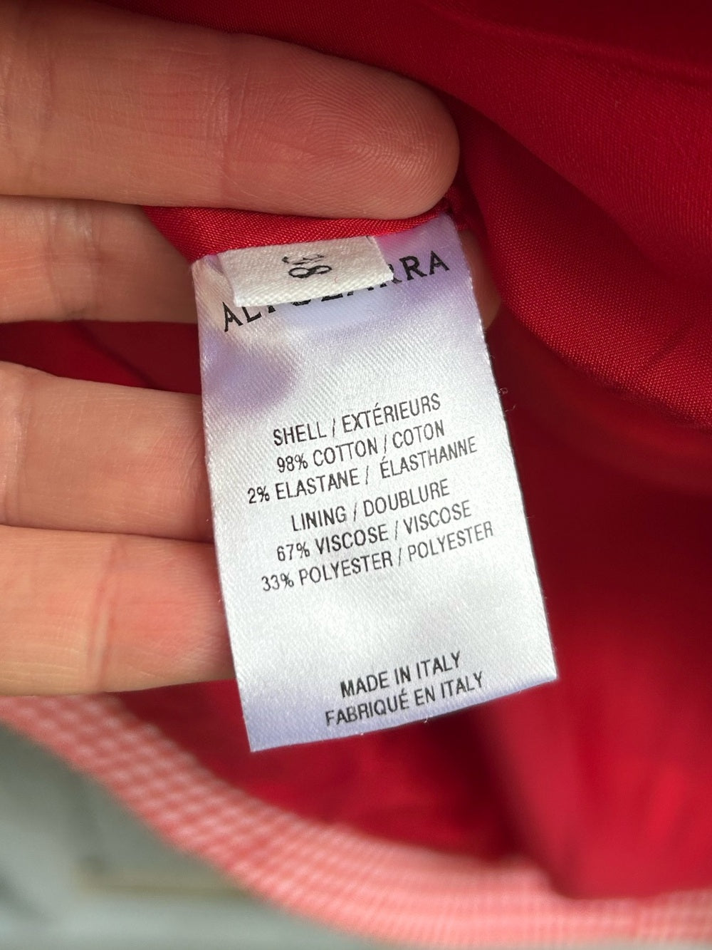Altuzarra Gingham Shift dress, size 38 (approx 4/6)