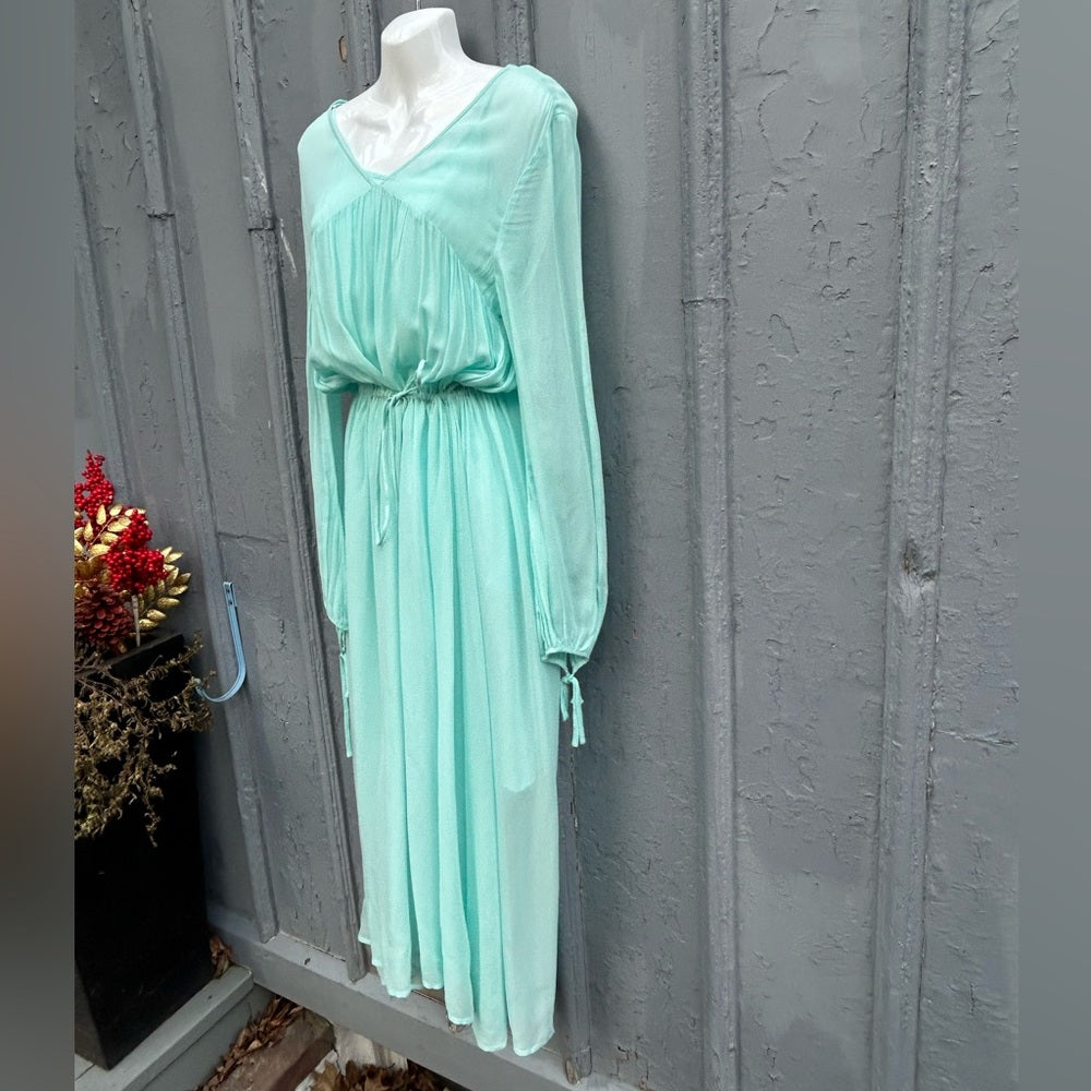 Maje Rutabaga Menthe Chiffon Maxi dress, size “2” (6/8 fits large)