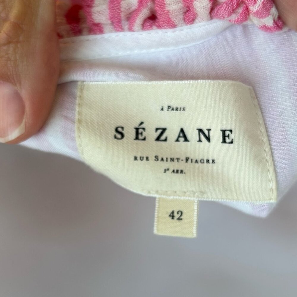 Sezane Seersucker Juliette Dress, size 42 (US 10 approx)