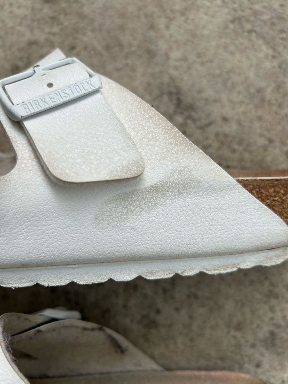 Birkenstock White Arizona Slides, size 41