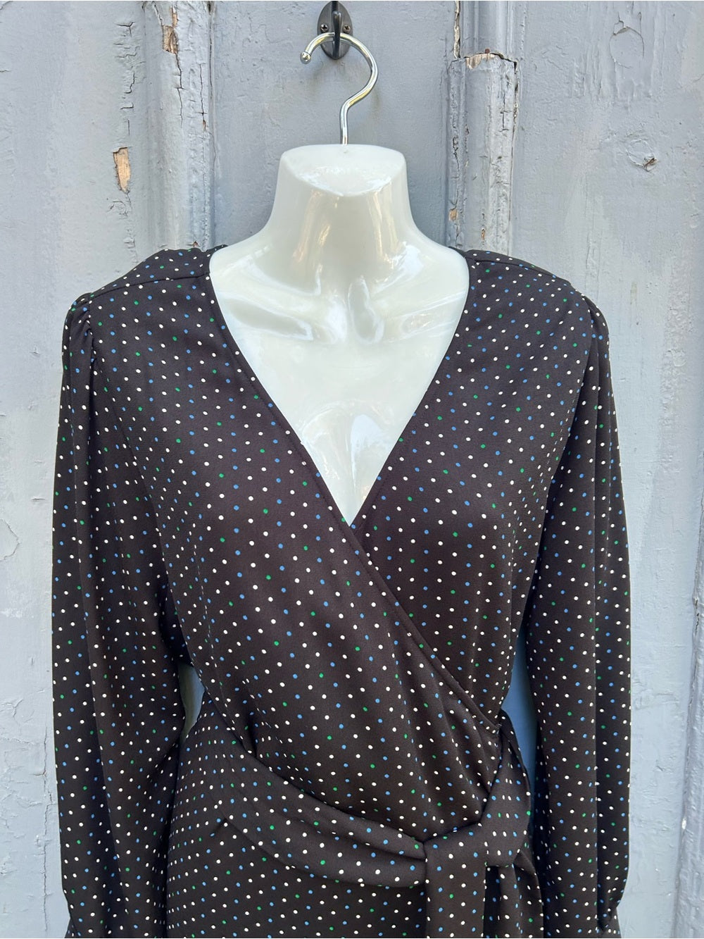 Halogen polka dot wrap dress, size XL