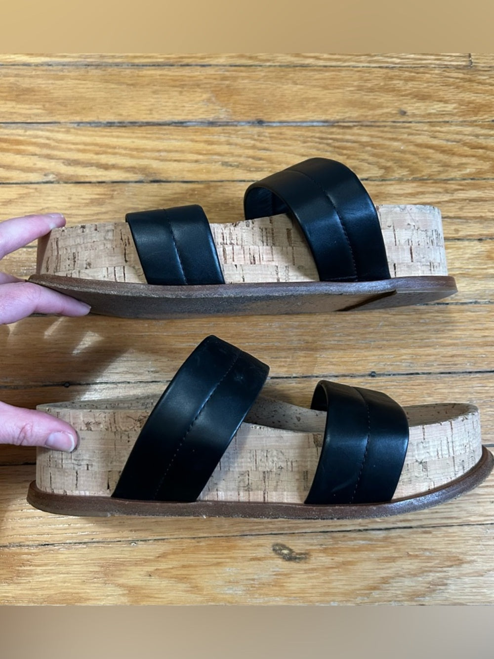 Gabriella Hearst Black Striker Sandals, size 38.5