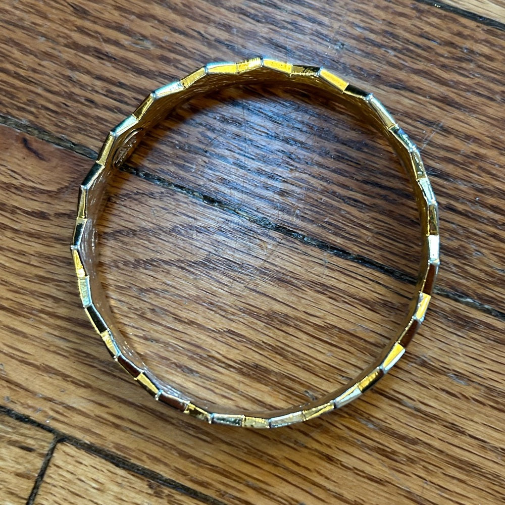 Lanvin Gold Tone Enamel Zig Zag Bracelet