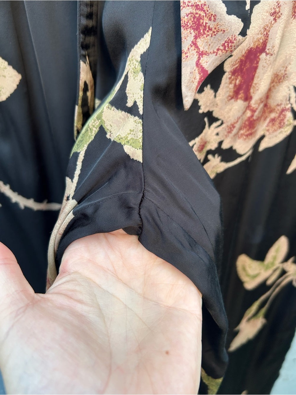 Wilfred Black Floral Tie Waist Pant, size Small
