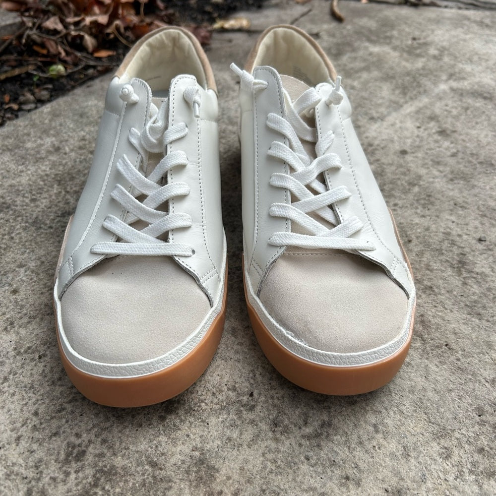 Dolce Vita Zina gold white Leather sneakers, BNWOB, size 10
