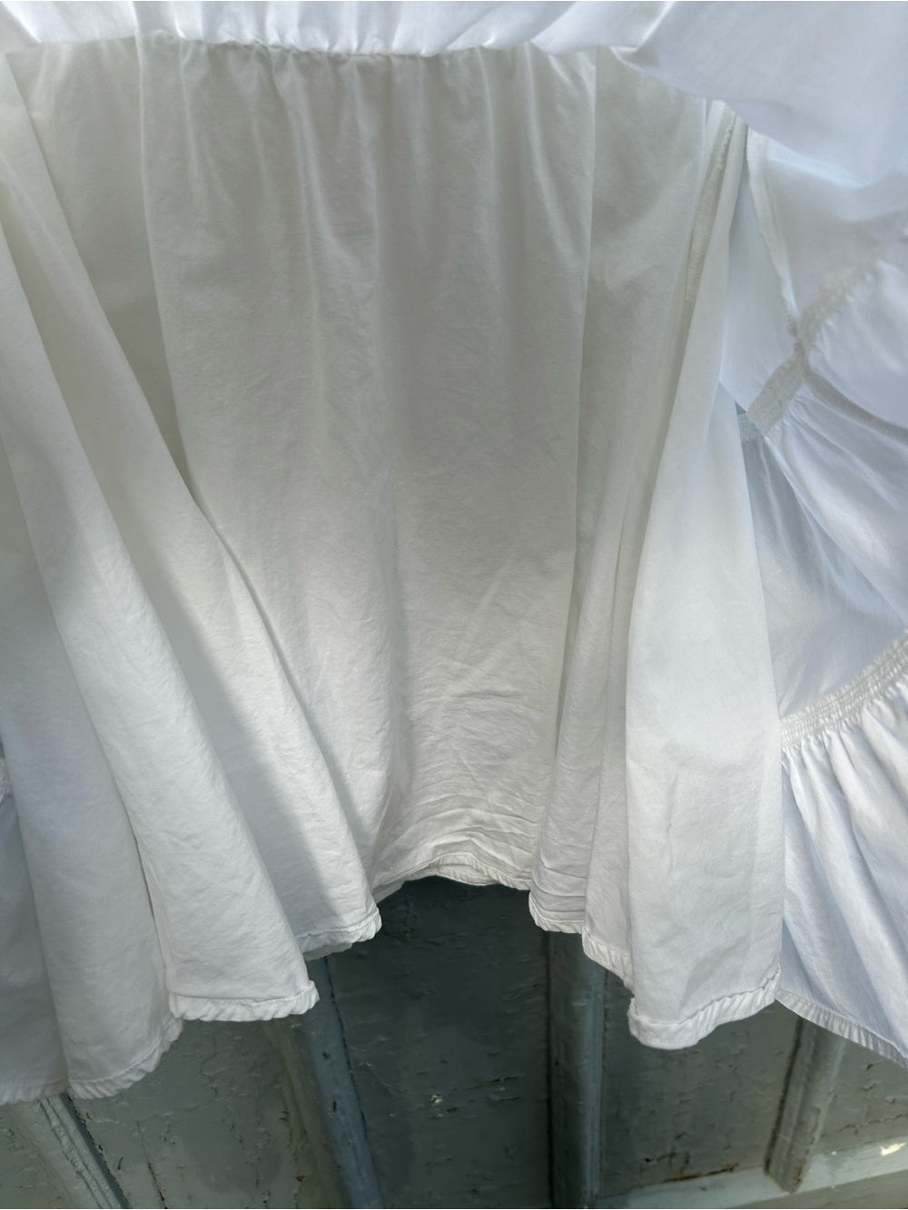 Sunday Best Martine Poplin Short-sleeve Dress, White, Size Medium