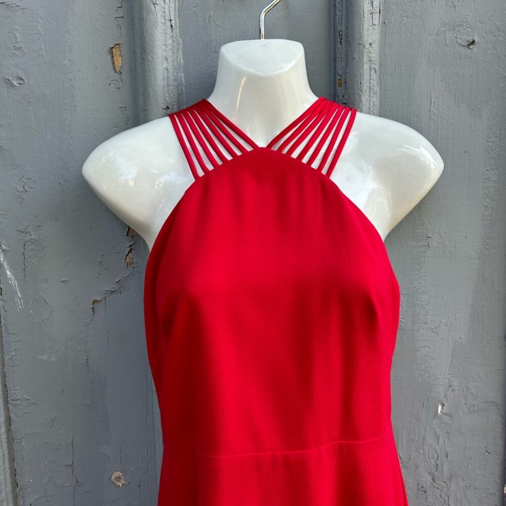 Halston Heritage Red High Low Dress, size 6