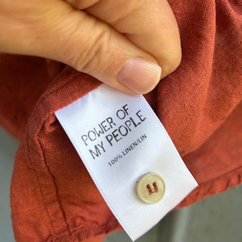 Power of my People Rust Wayward Fit Ss button up shirt, size xxs