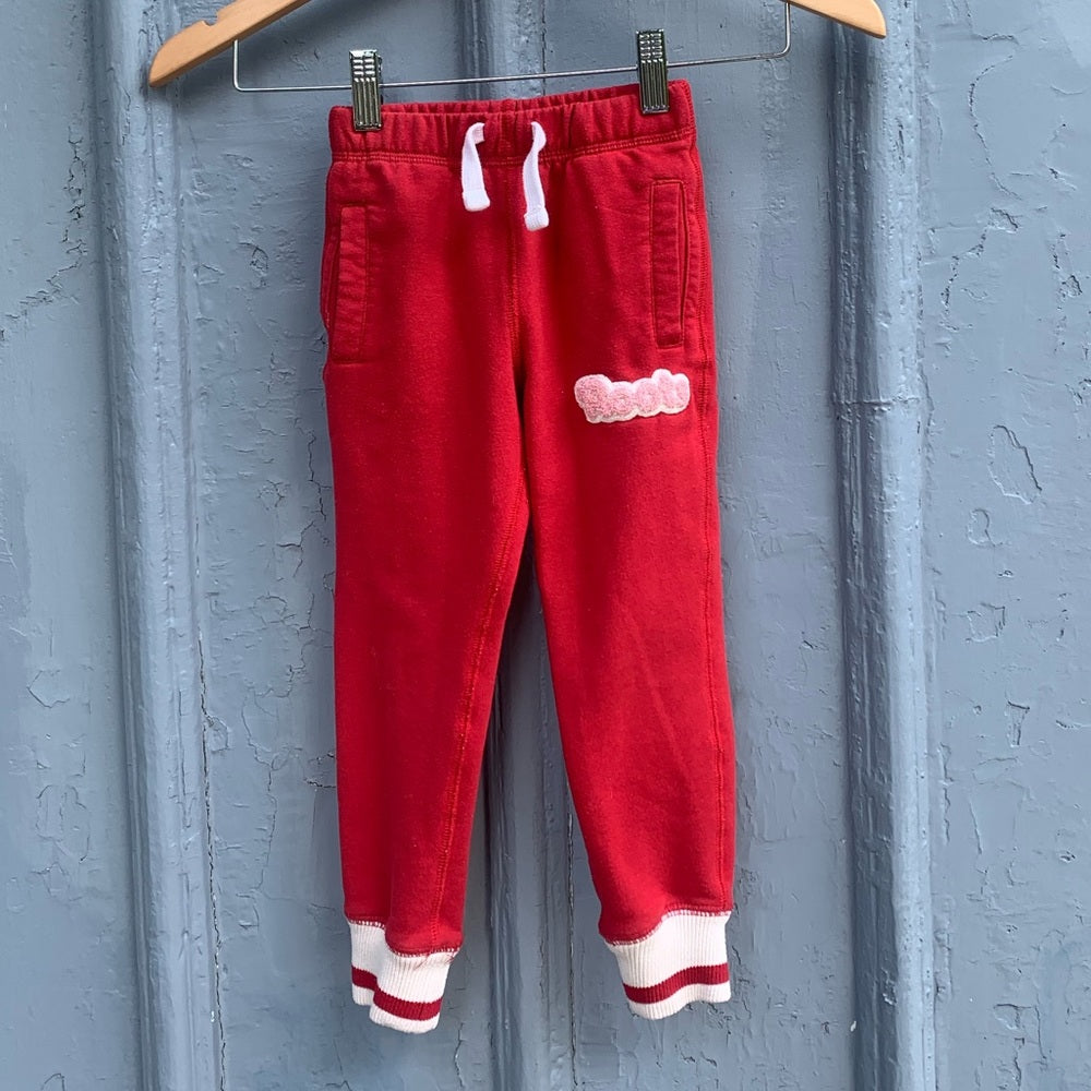 Soft Roots pink red joggers, size 5