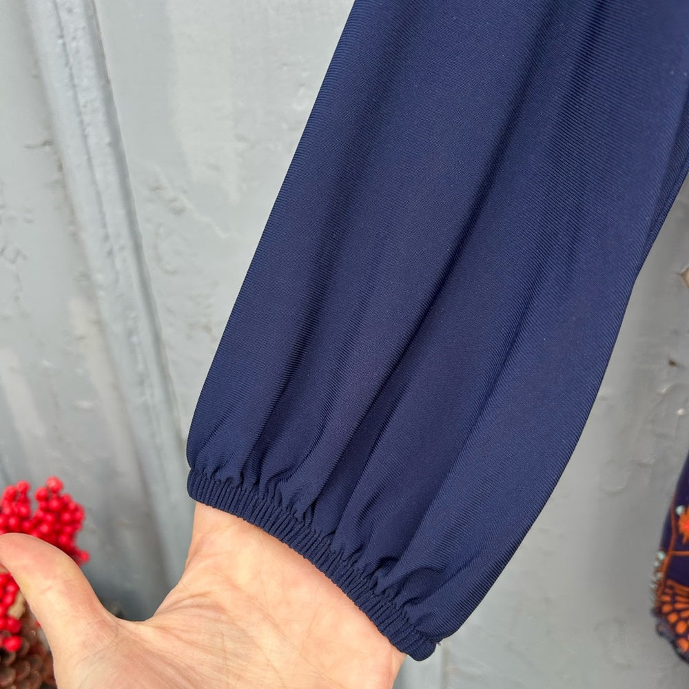 Dotty Long Sleeve floral baseball tee, size M