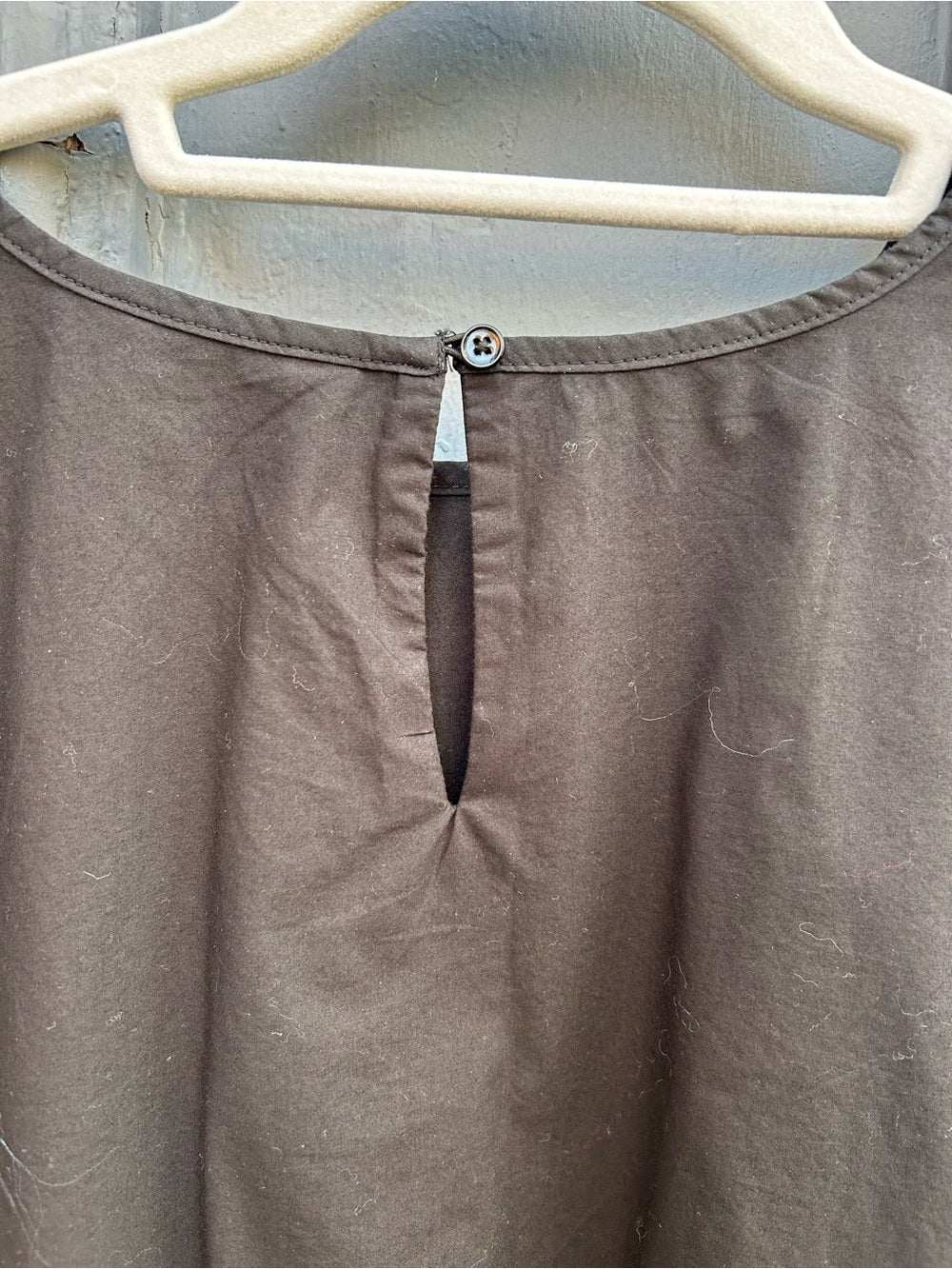 Banana Republic Black Poplin Bubble-Hem Cropped Top, M
