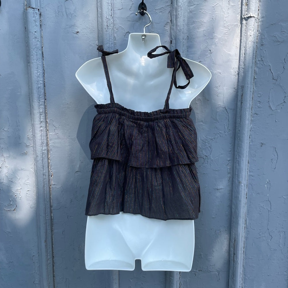 Rebecca Taylor La Vie metallic stripe tank, size xs