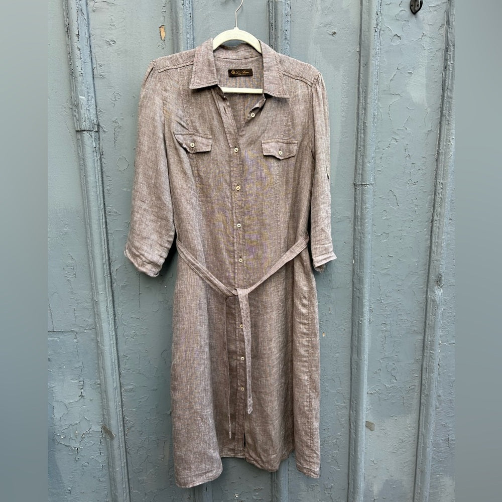 Loro Piana Linen Shirt Dress, Size 48 (US 10/12)