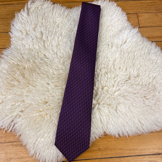 Z Zenga purple silk blend patterned tie