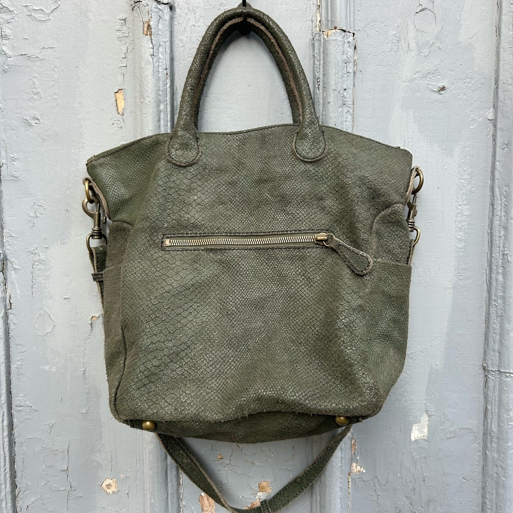 Liebskind Leather snakeskin hobo bag, 13.5”x 17”x 6.5”