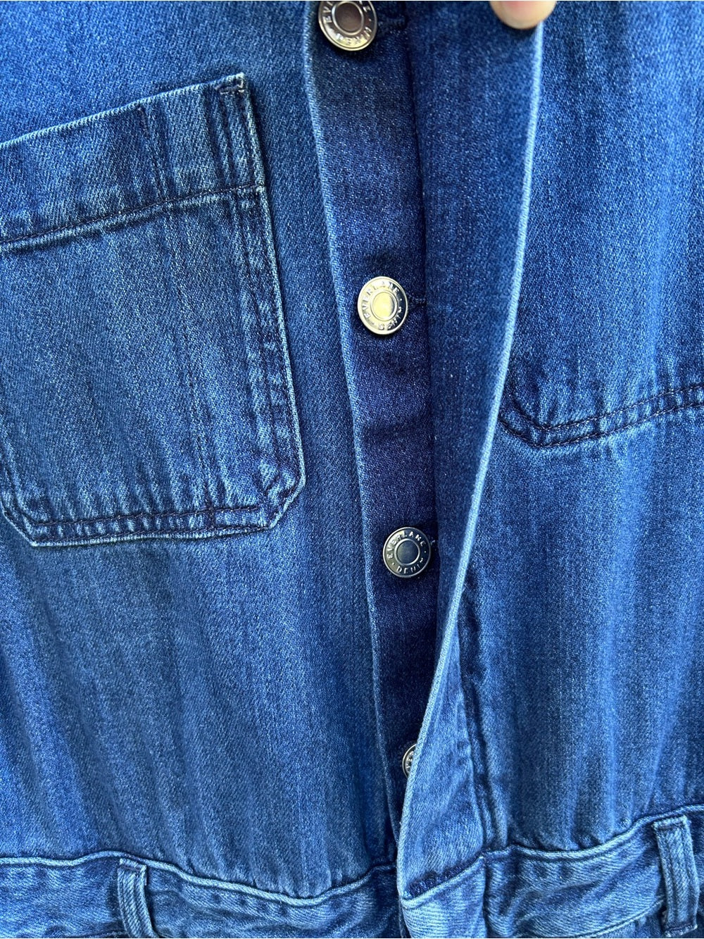 Everlane The Short Sleeve Denim Coverall, size 6