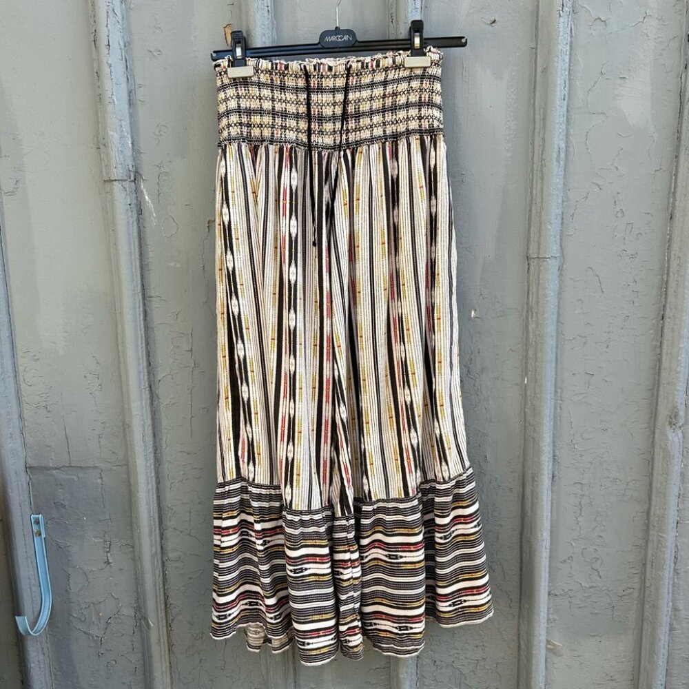 Anthropologie Maeve Zamirah Smocked Wide-Leg Pants, size M